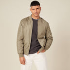 Bomber court manches longues doublé taupe homme