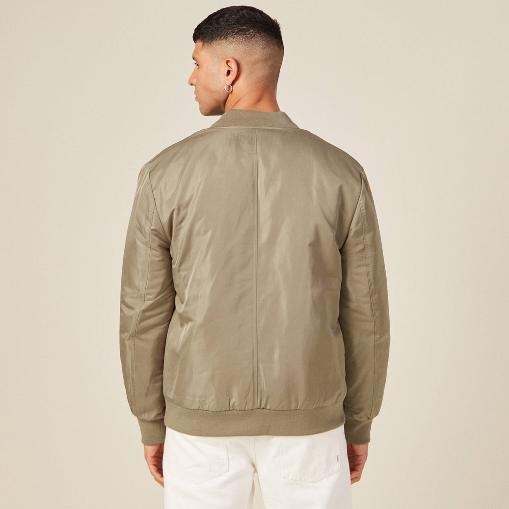 Bomber court manches longues doublé taupe homme