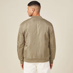 Bomber court manches longues doublé taupe homme