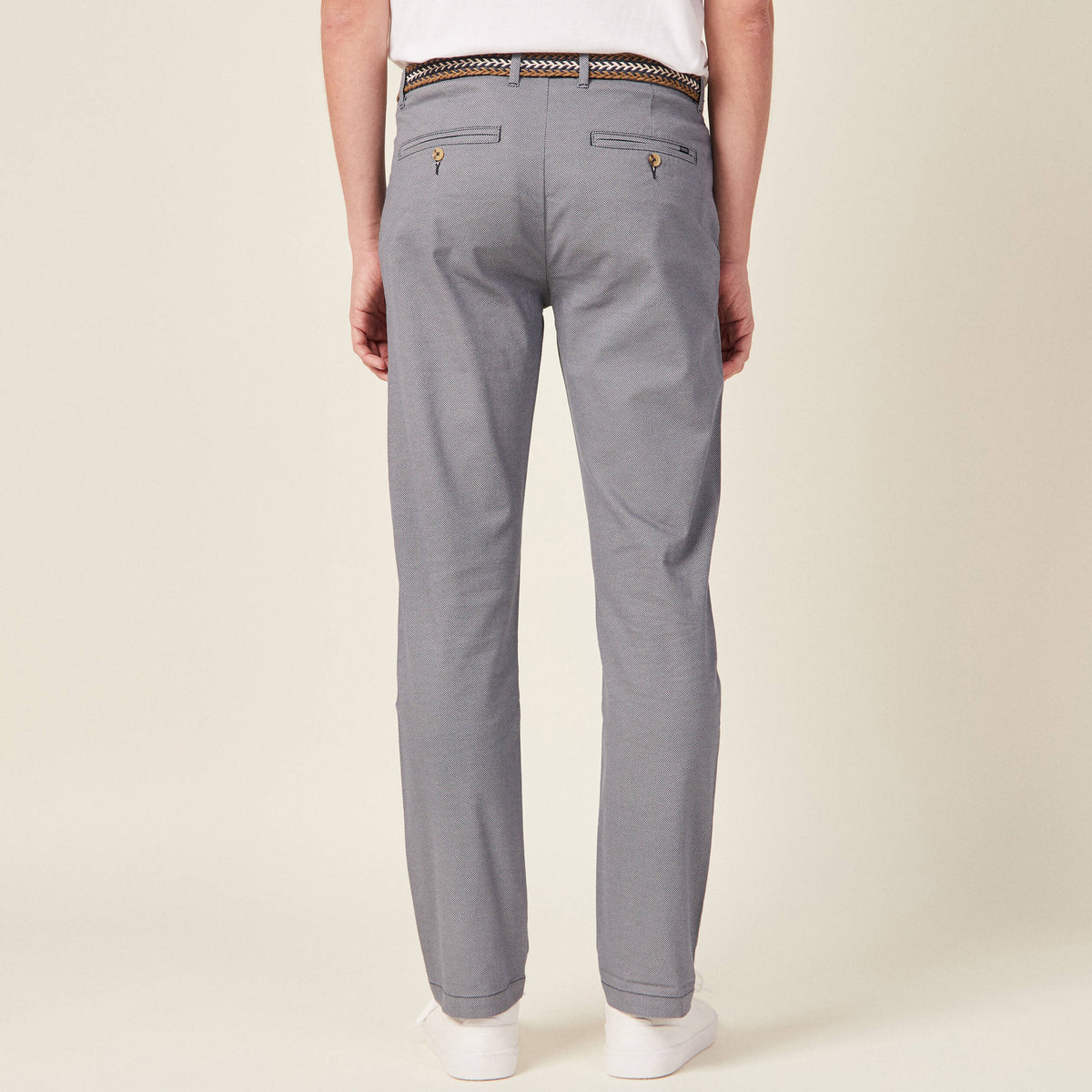 Pantalon chino straight bleu homme