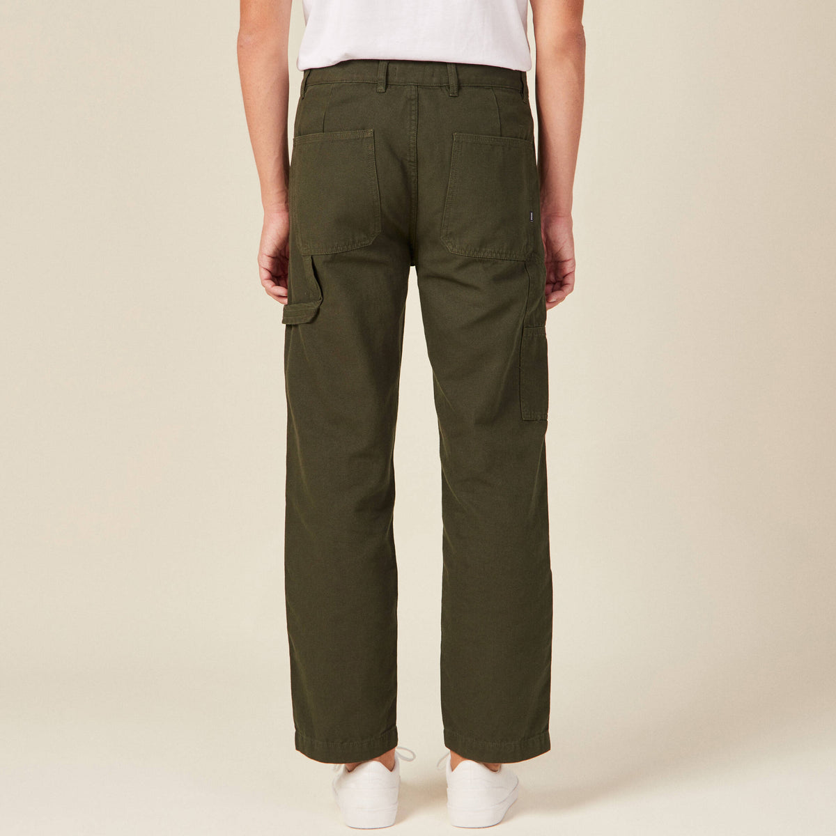 Pantalon large vert kaki homme