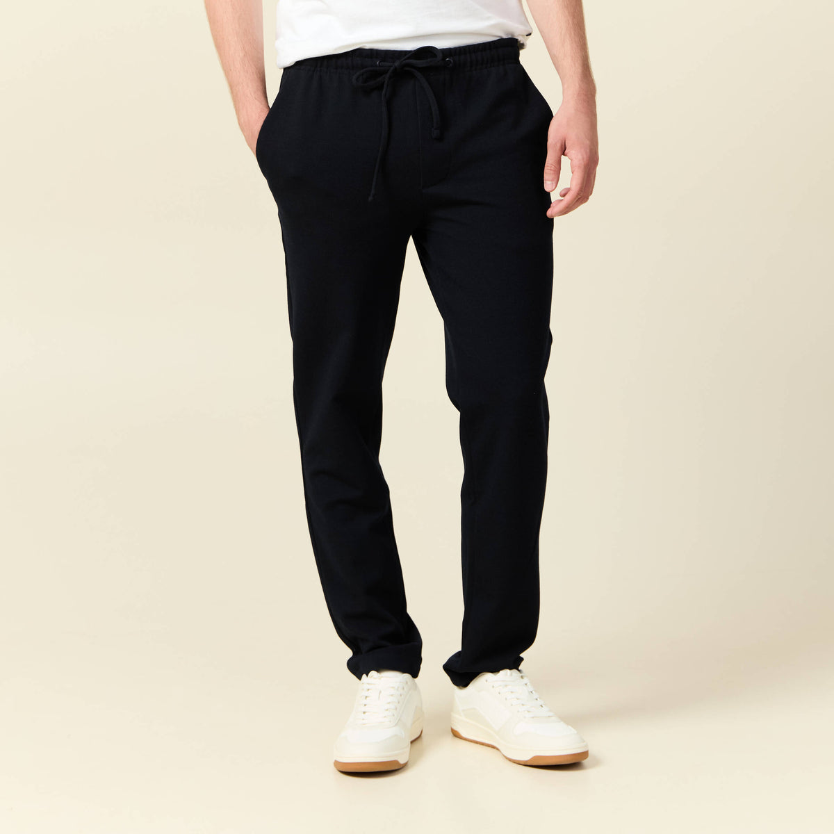 Pantalon chino jogger bleu marine homme
