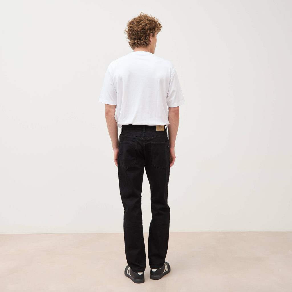 Jeans straight longueur 32 denim noir homme