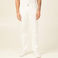 Jeans straight tapered denim blanc homme