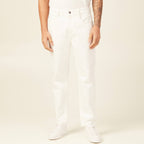 Jeans straight tapered denim blanc homme