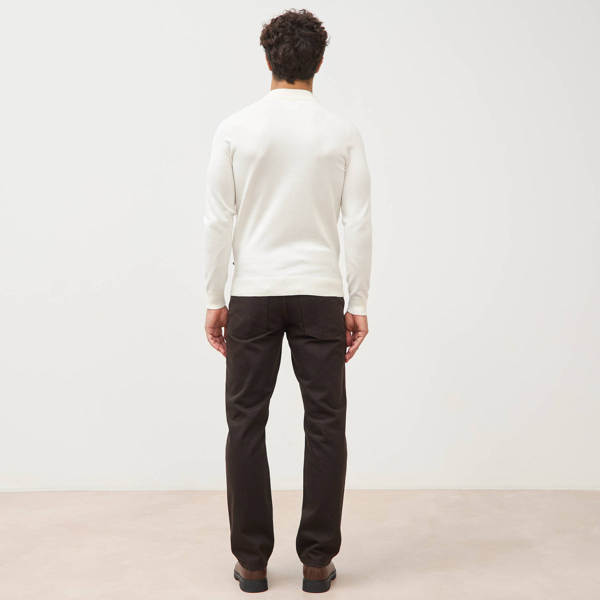Pull manches longues ecru homme