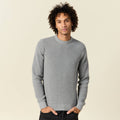 Pull manches longues col rond gris homme
