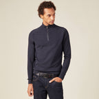 Pull manches longues bleu marine homme