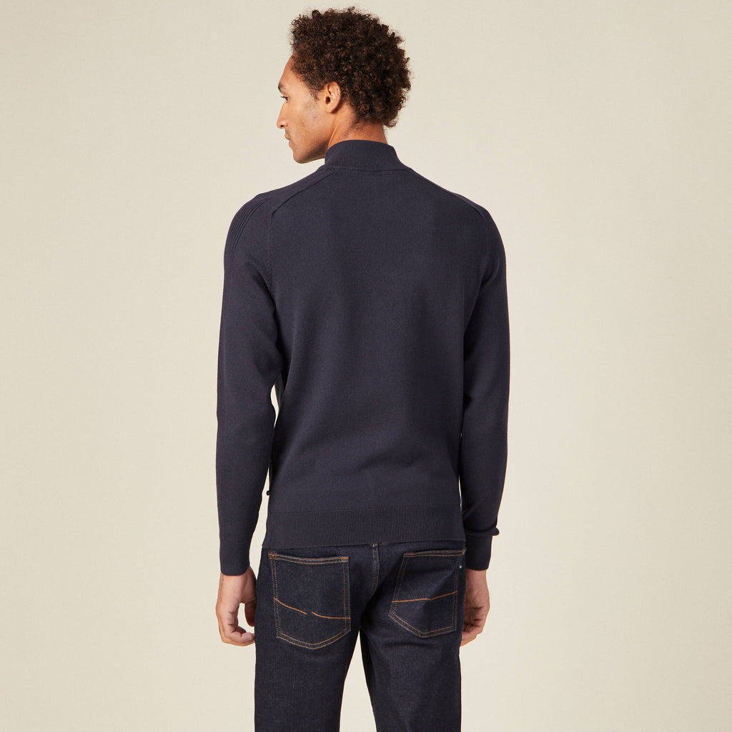 Pull manches longues bleu marine homme