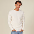 Pull manches longues fabriqué en France ecru homme