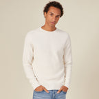 Pull manches longues fabriqué en France ecru homme