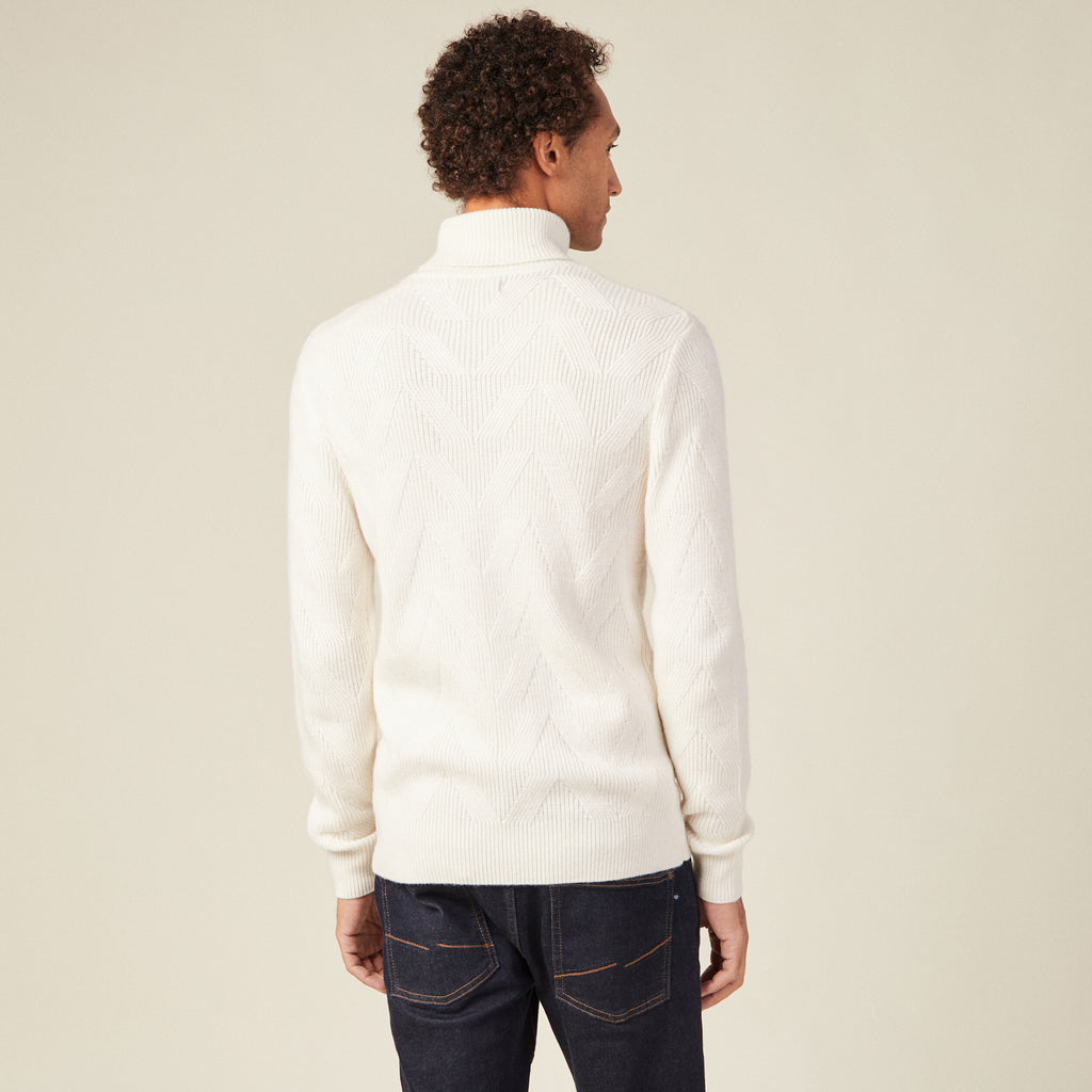 Pull manches longues ecru homme