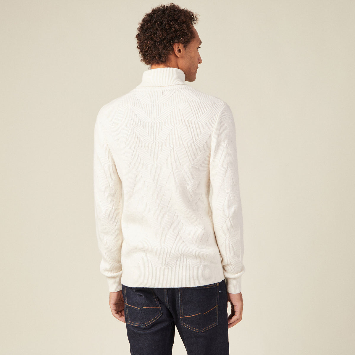 Pull manches longues ecru homme