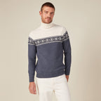 Pull manches longues col roulé ecru homme
