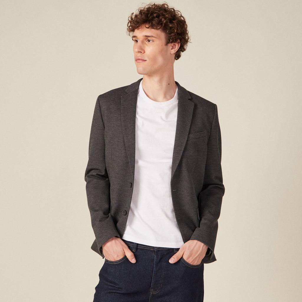 Veste esprit blazer droite gris homme