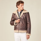 Blouson droit simili cuir taupe homme