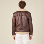 Blouson droit simili cuir taupe homme