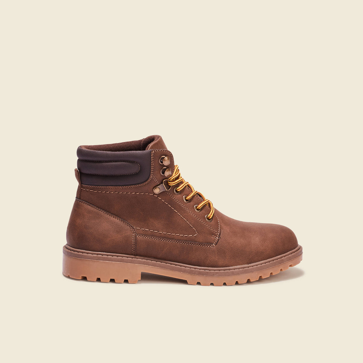 Bottines style montagne marron foncé homme