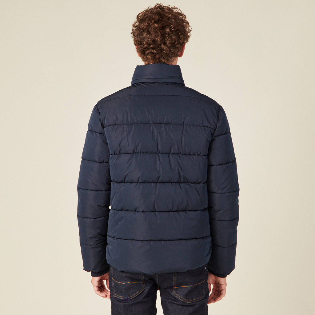 Doudoune droite zippée bleu marine homme