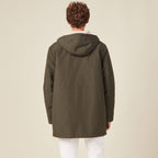 Parka droite à capuche vert kaki homme
