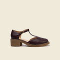 Sandales salomé à talons prune femme