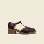 Sandales salomé à talons prune femme
