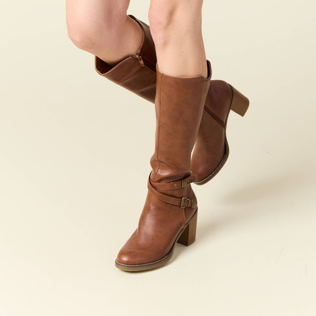 Bottes à talon marron femme