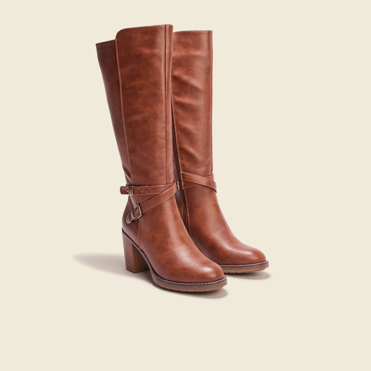 Bottes à talon marron femme