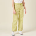 Jeans large taille haute vert anis femme
