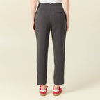 Pantalon cigarette gris femme