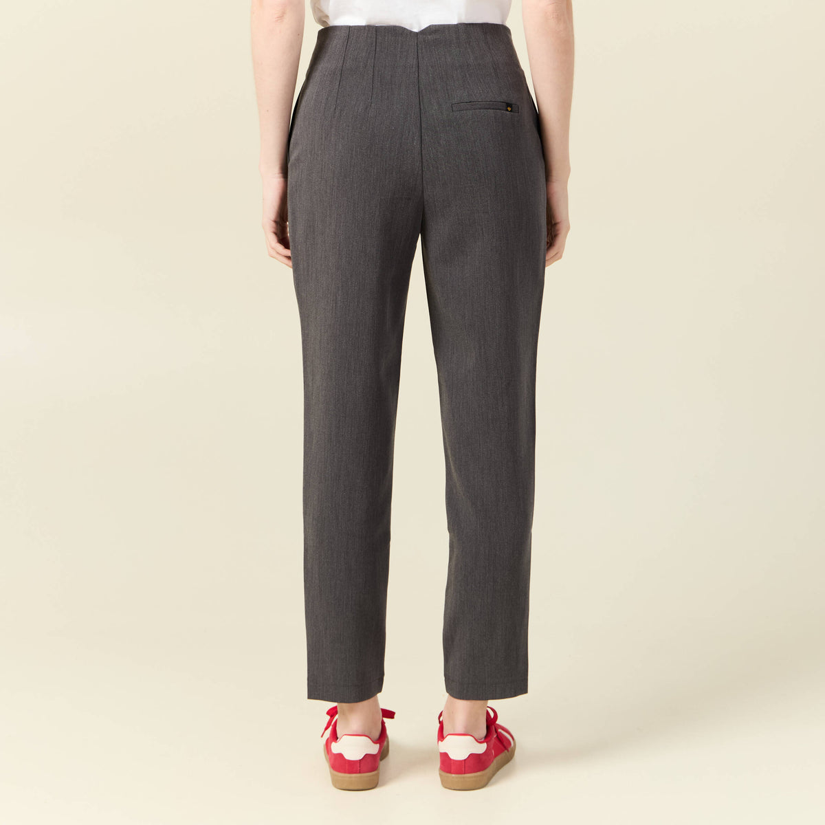 Pantalon cigarette gris femme