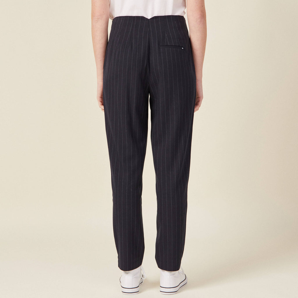 Pantalon cigarette bleu femme