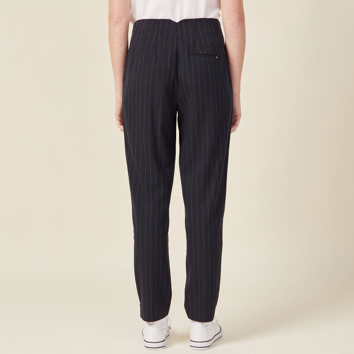 Pantalon cigarette bleu femme