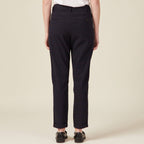Pantalon carotte ceinturé bleu marine femme
