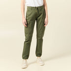 Pantalon cargo battle 7/8ème vert kaki femme