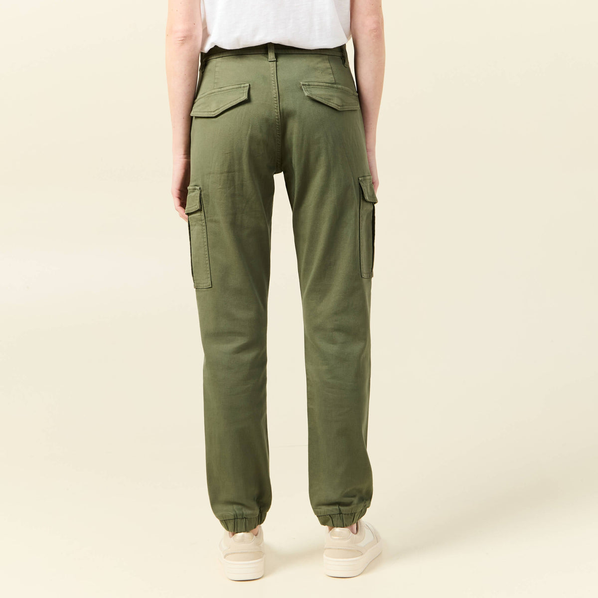 Pantalon cargo battle 7/8ème vert kaki femme