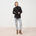 Jeans girlfriend 5 poches denim snow bleu femme