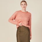 Pull manches longues rouge clair femme