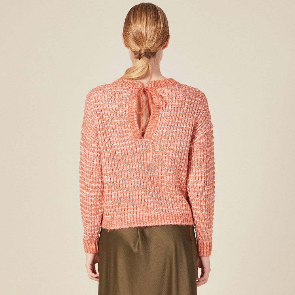 Pull manches longues rouge clair femme