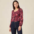 T-shirt manches longues satin noir femme