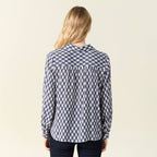 Blouse manches longues bleu femme