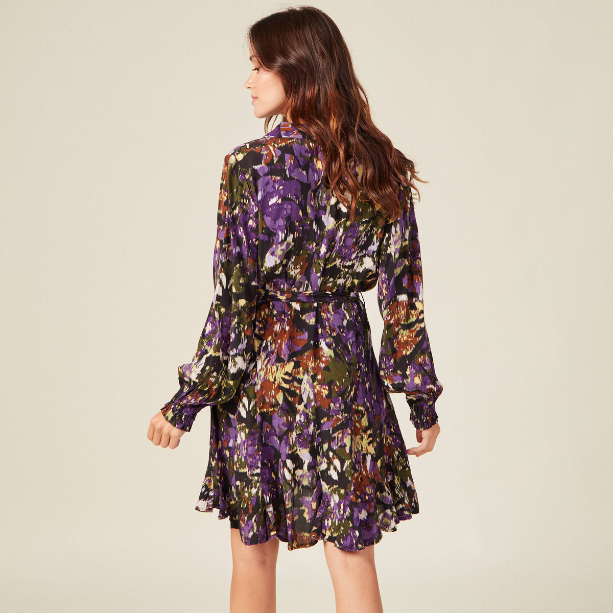 Robe patineuse ceinturée noir femme