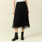 Jupe midi évasée tulle noir femme