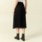 Jupe midi évasée tulle noir femme