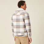 Blouson droit court à manches longues ecru homme