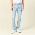 Jeans straight denim snow bleach homme