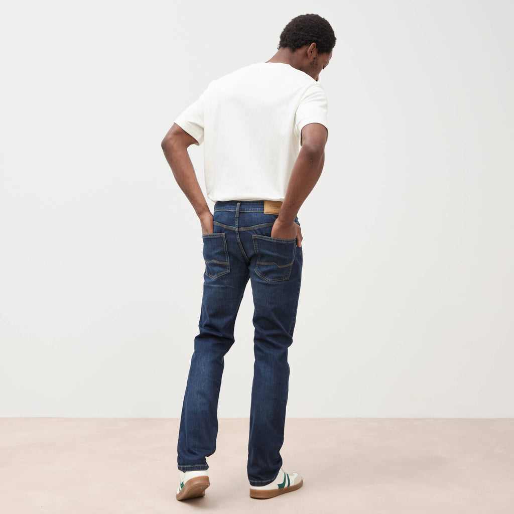 Jeans straight longueur 34 denim brut homme