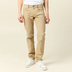 Jeans straight longueur 34 denim beige homme