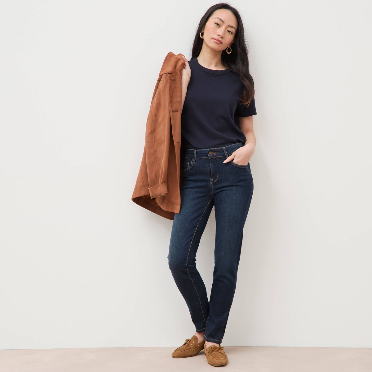 Jeans slim 7/8ème denim brut femme