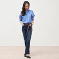Jeans regular 7/8ème denim brut femme